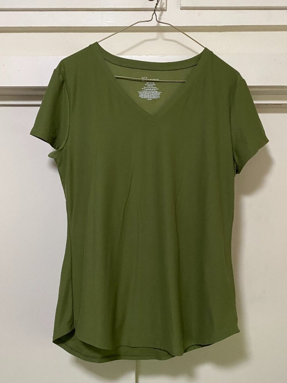No Boundaries, short sleeve olive green tunic/tee, size L